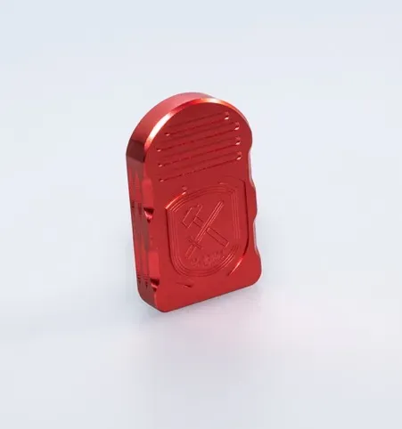 M-Arms STD Retro magasinplate +1 rød aluminium