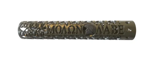 Unique Arms Spartan Molon Labe håndguard 381 mm OD Green