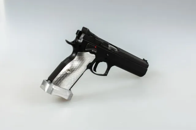 M-Arms 3D President CZ Short pistolgrep sølv aluminium