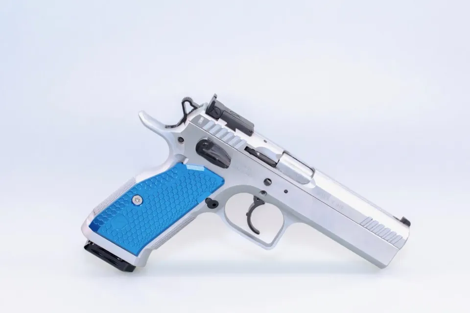 M-Arms Monarch 1 Tanfoglio SF pistolgrep blå alu tykk