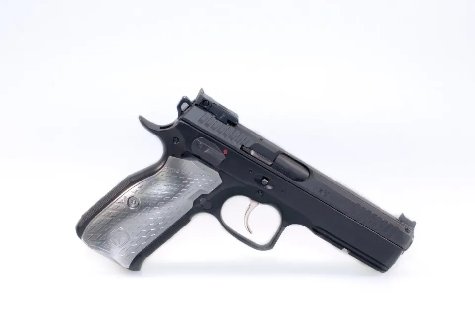 M-Arms 3D President pistolgrep CZ lang sølv alu