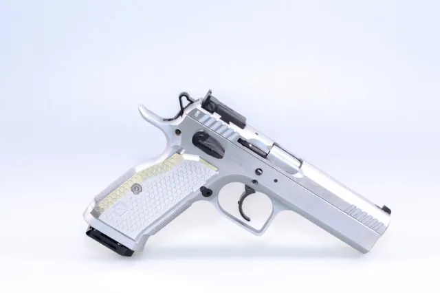 M-Arms Monarch 1 Tanfoglio SF Long Thick pistolgreb sølv alu