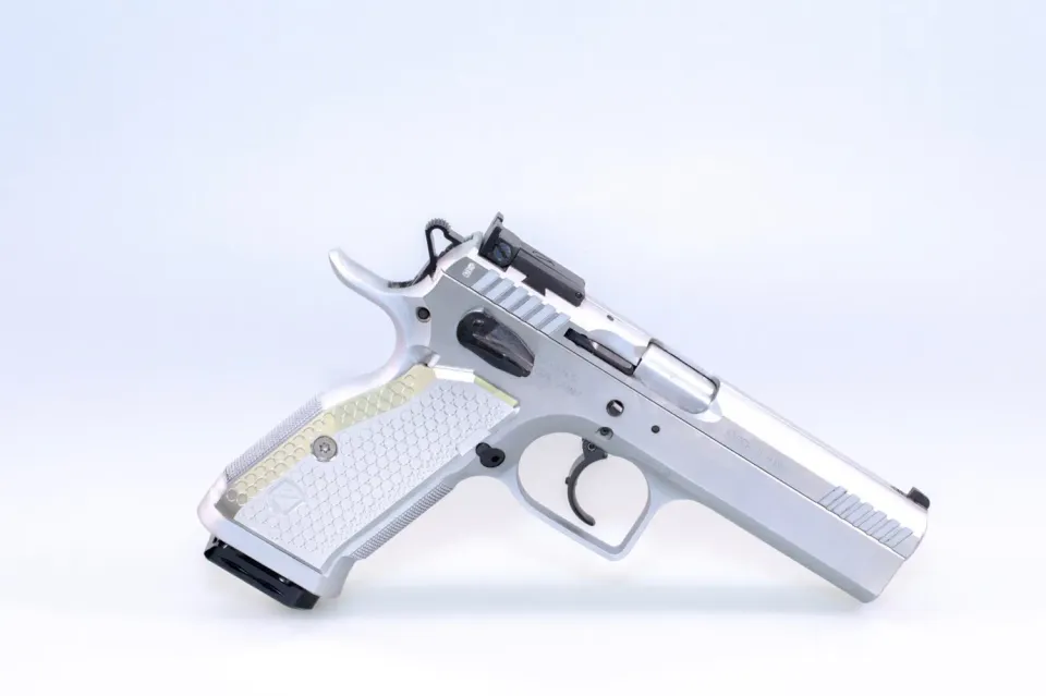 M-Arms Monarch 1 Tanfoglio SF Long Thick pistolgreb sølv alu