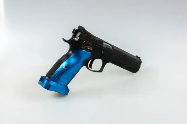 M-Arms 3D President CZ Shadow 2 grepsett blå alu