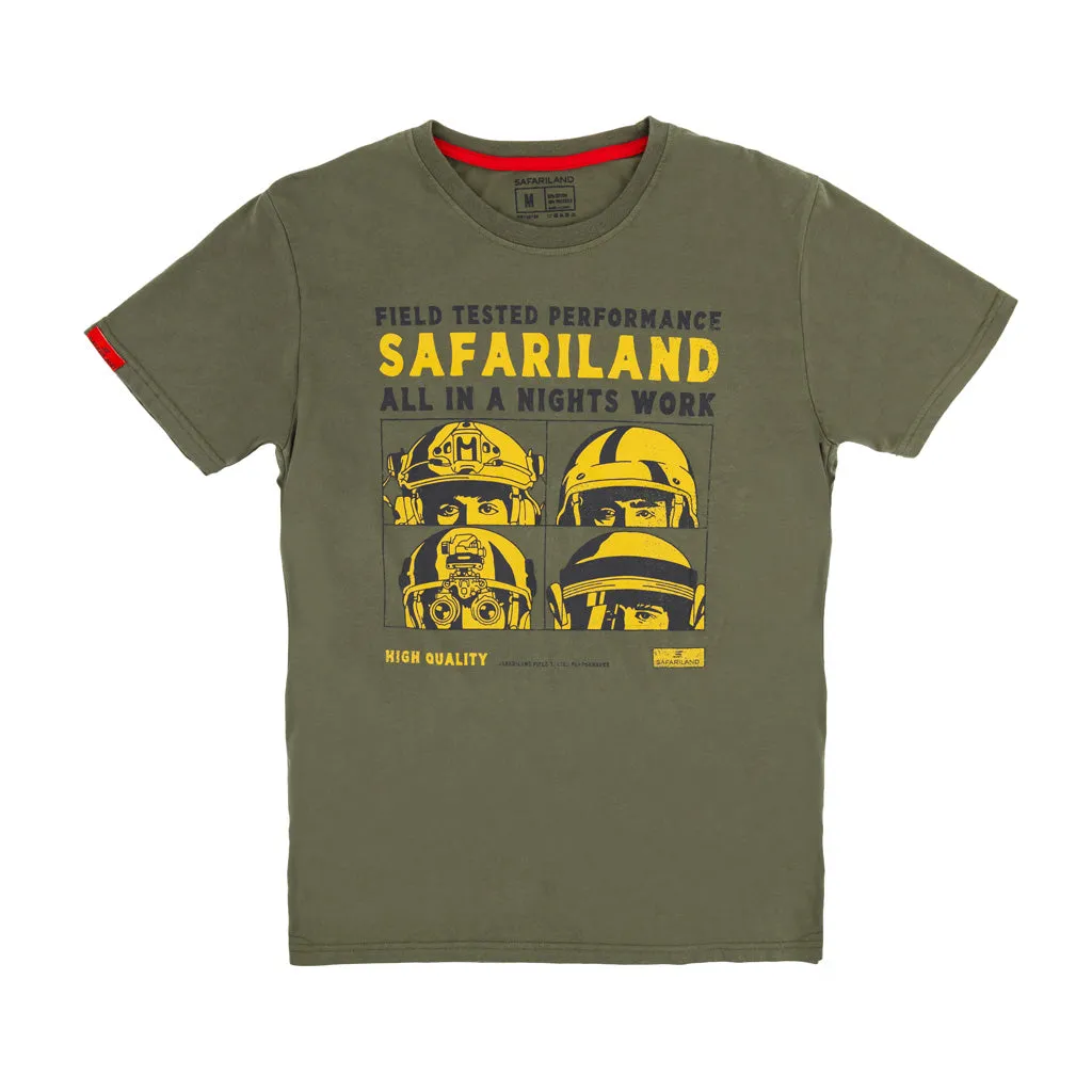 Safariland A Night’s Work t-skjorte oliv bomull